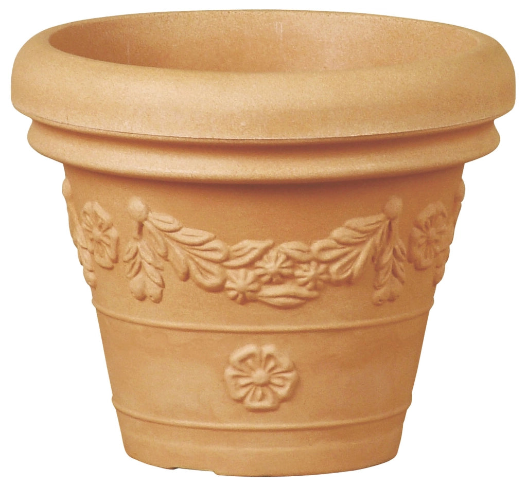 Cheonda - Vaso Festonato Colore: Terracotta Anticato, Taglia: 38 -8, Materiale: Polietilene