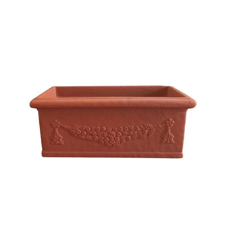 Cheonda - Garden Italia Fioriera Festonata GCF 50×20 cm in Resin – Made in Italy, Resistente al Gelo e Antiurto Colore: TERRACOTTA