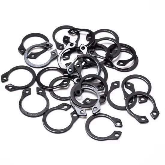 Circlip in Manganese Steel - Clip Ring - 6mm - 200 pezzi - Borchie per Applicazioni Meccaniche - Nero