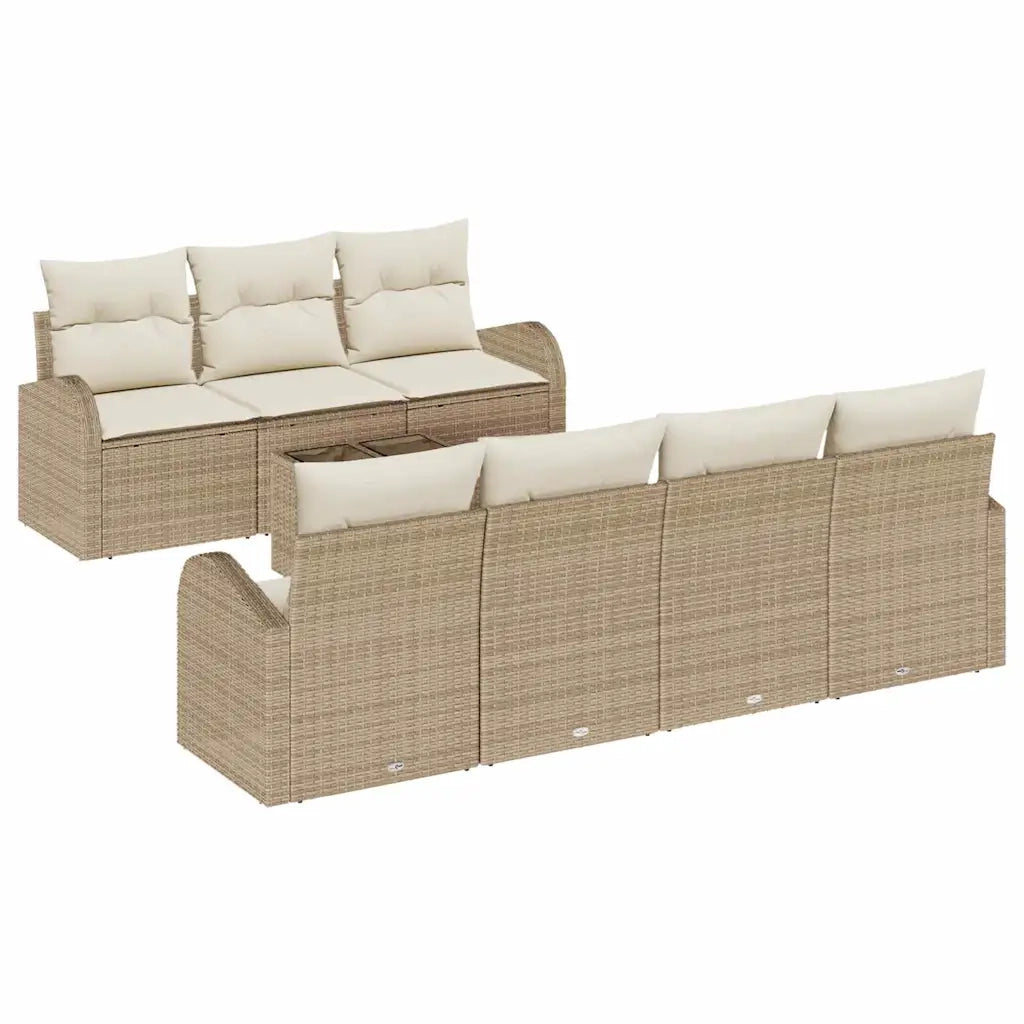 Set Divano da Giardino Beige 55 x 55 x 37 cm polyrattan 3345951