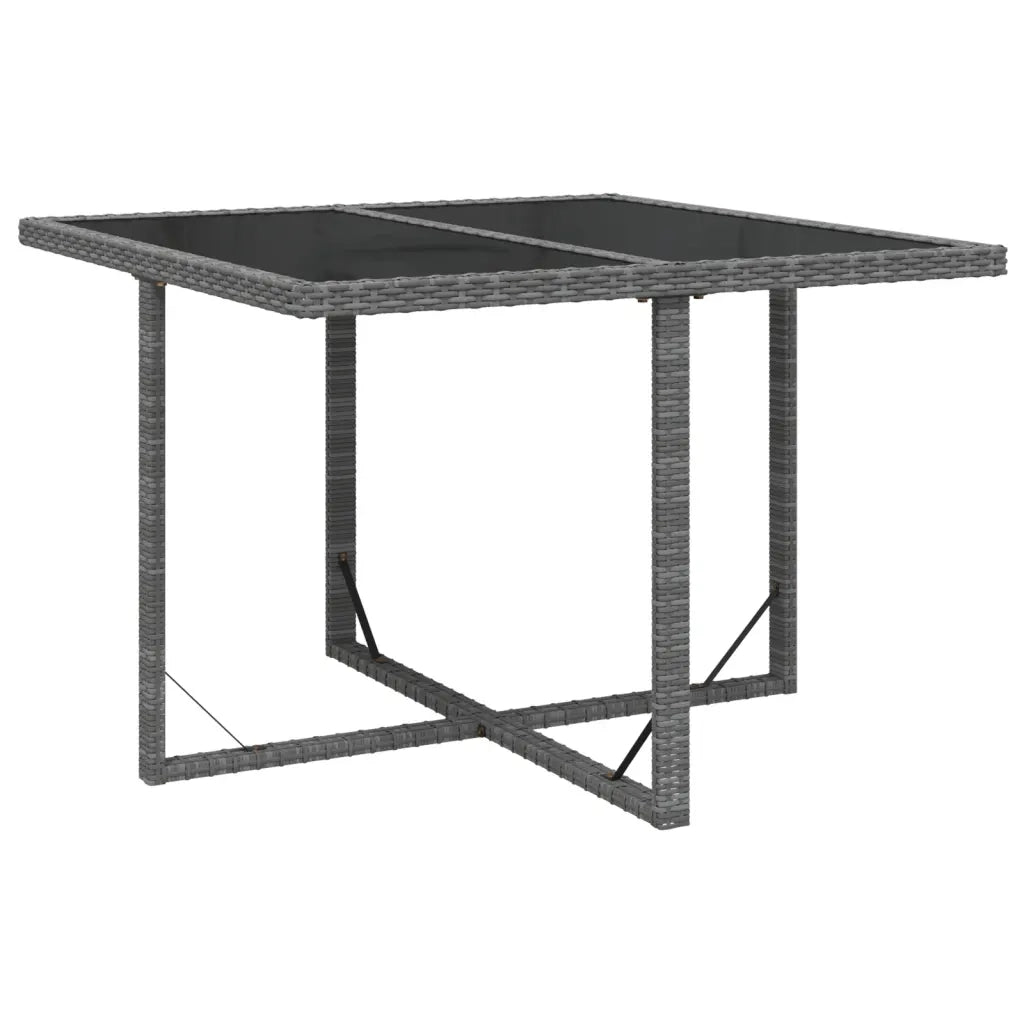 Set Pranzo da Giardino 9 pz con Cuscini in Polyrattan Grigio 3095511