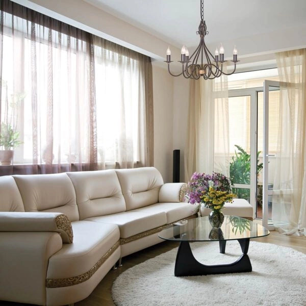 Lampadario Windermere Elstead ruggine oro 6xE14 60W