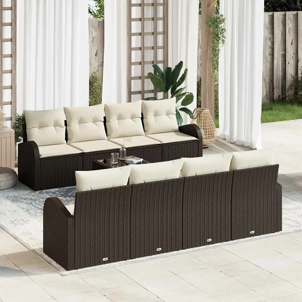 Set Divano da Giardino Marrone 55 x 55 x 37 cm polyrattan 3345968