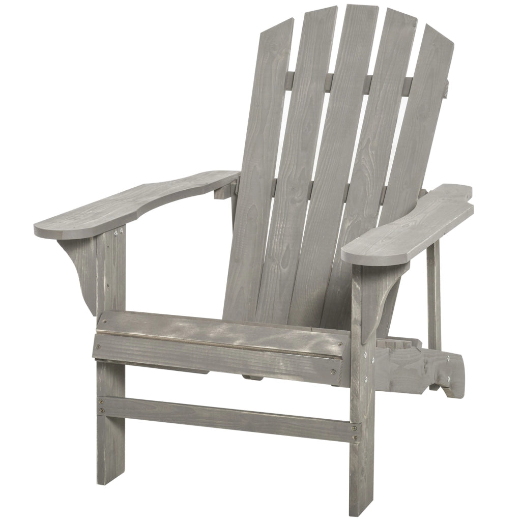 Poltrona Adirondack da Giardino ¨C Xylo ¨C Legno Massello Abete Grigio Effetto Invecchiato 78x89x88cm