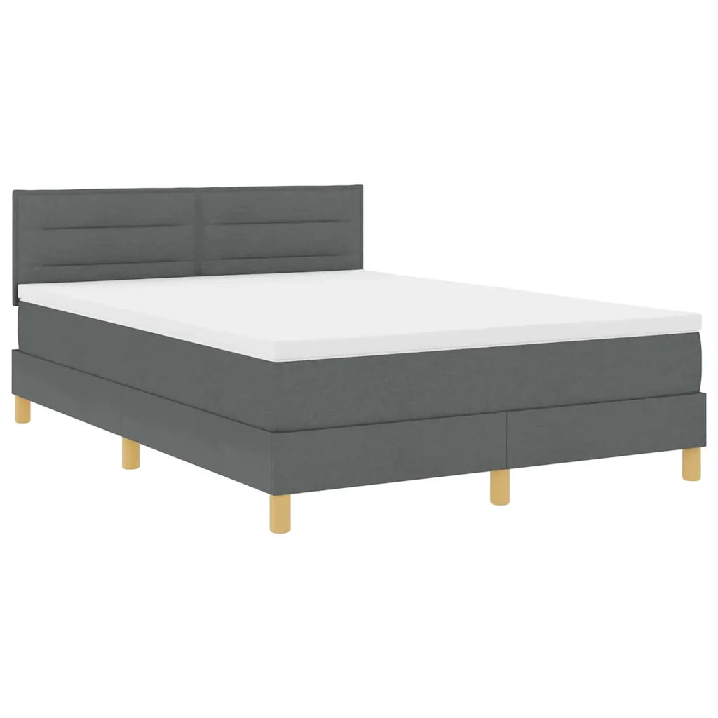 Letto a molle con cuscino Grigio scuro 140 x 200 cm Tessuto 3338847