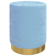 Sgabello Rotondo con Contenitore Azzurro in Velluto 31 x 37 cm CFW1477086