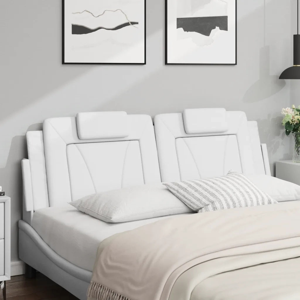 Cuscino Testiera Viana Bianco 160 cm in Similpelle 374798