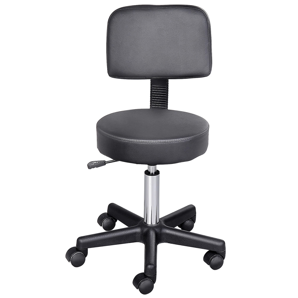 Sgabello regolabile con schienale ¨C Minimal ¨C Nero 72-84 cm