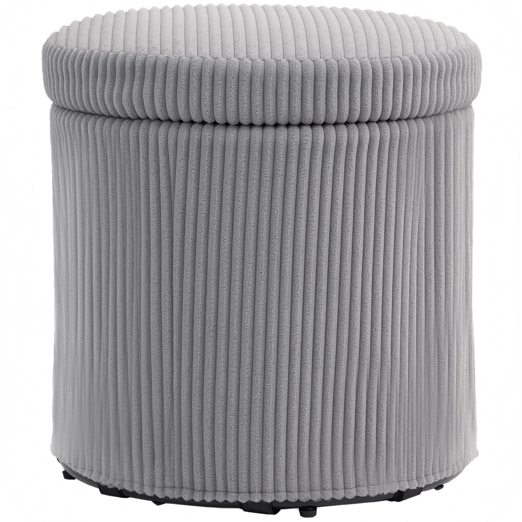 Puff ¨C Minimal ¨C Grigio Chiaro, Pelle, ?40x41 cm