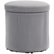 Puff ¨C Minimal ¨C Grigio Chiaro, Pelle, ?40x41 cm