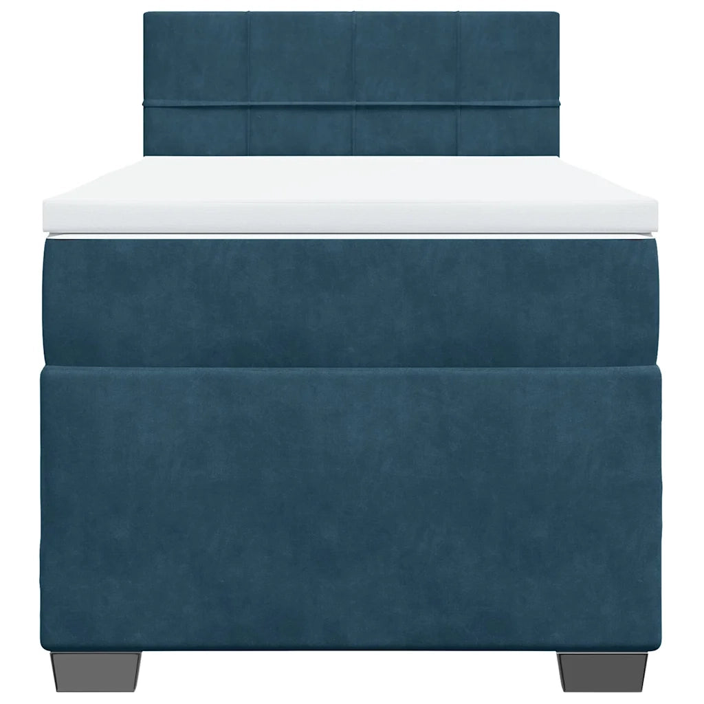 Giroletto a Molle con Materasso Blu 100x200 cm in Velluto
