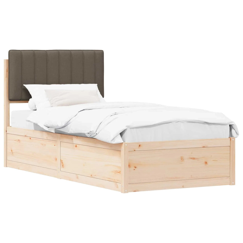 Letto con Testiera Rivestita-Struttura Letto con Testiera Talpa 90 x 190 cm Pino massello 243096