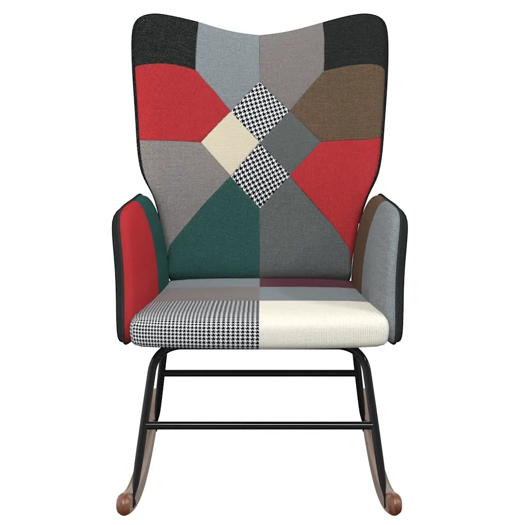 Sedia a Dondolo in Tessuto Patchwork CFW2781070