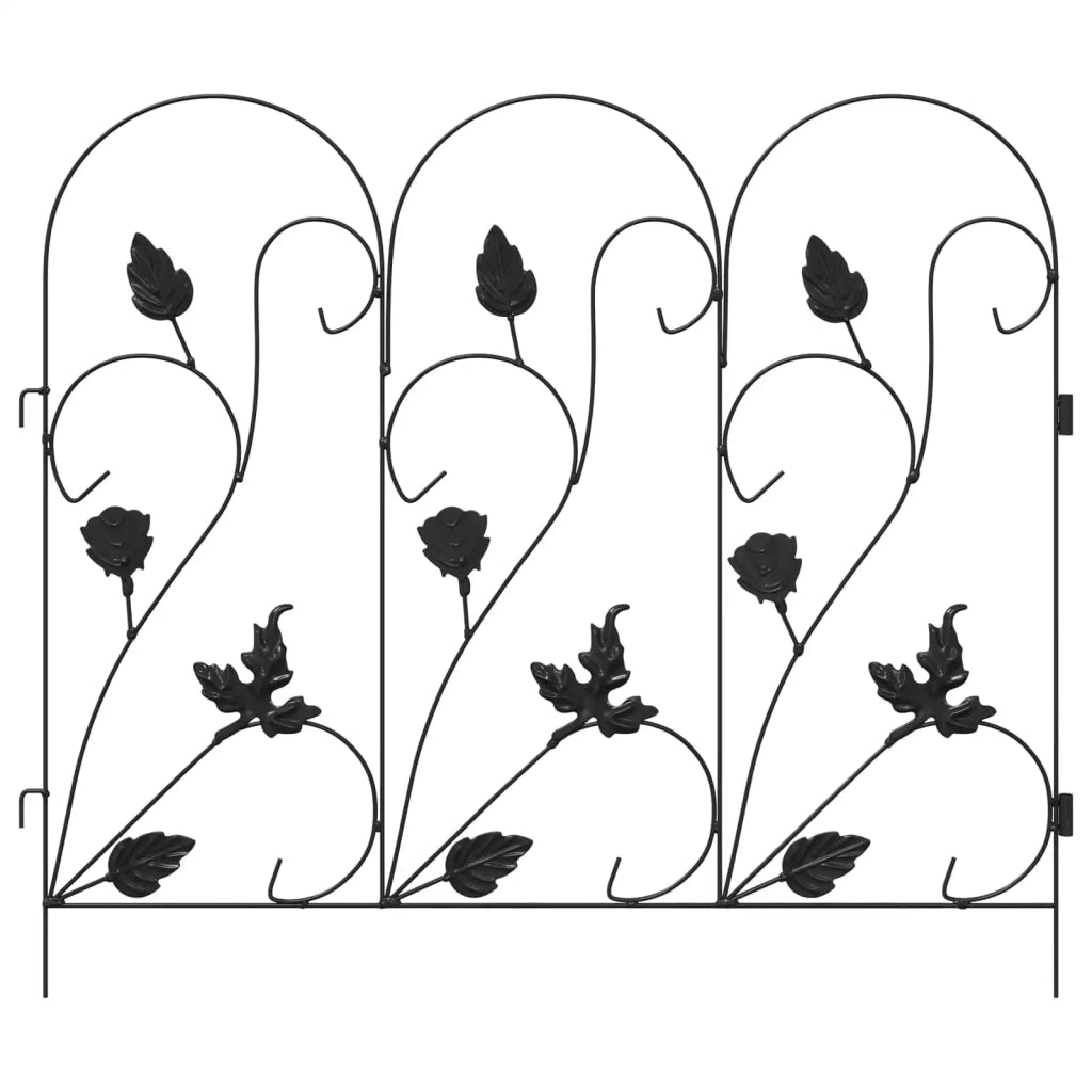 Recinzione per Giardino 5 pcs Nero Acciaio 42021366