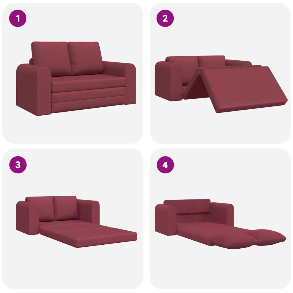 Divano letto | Sof¨¤ letto | Letto singolo 60cm Rosso Vino Tessuto
