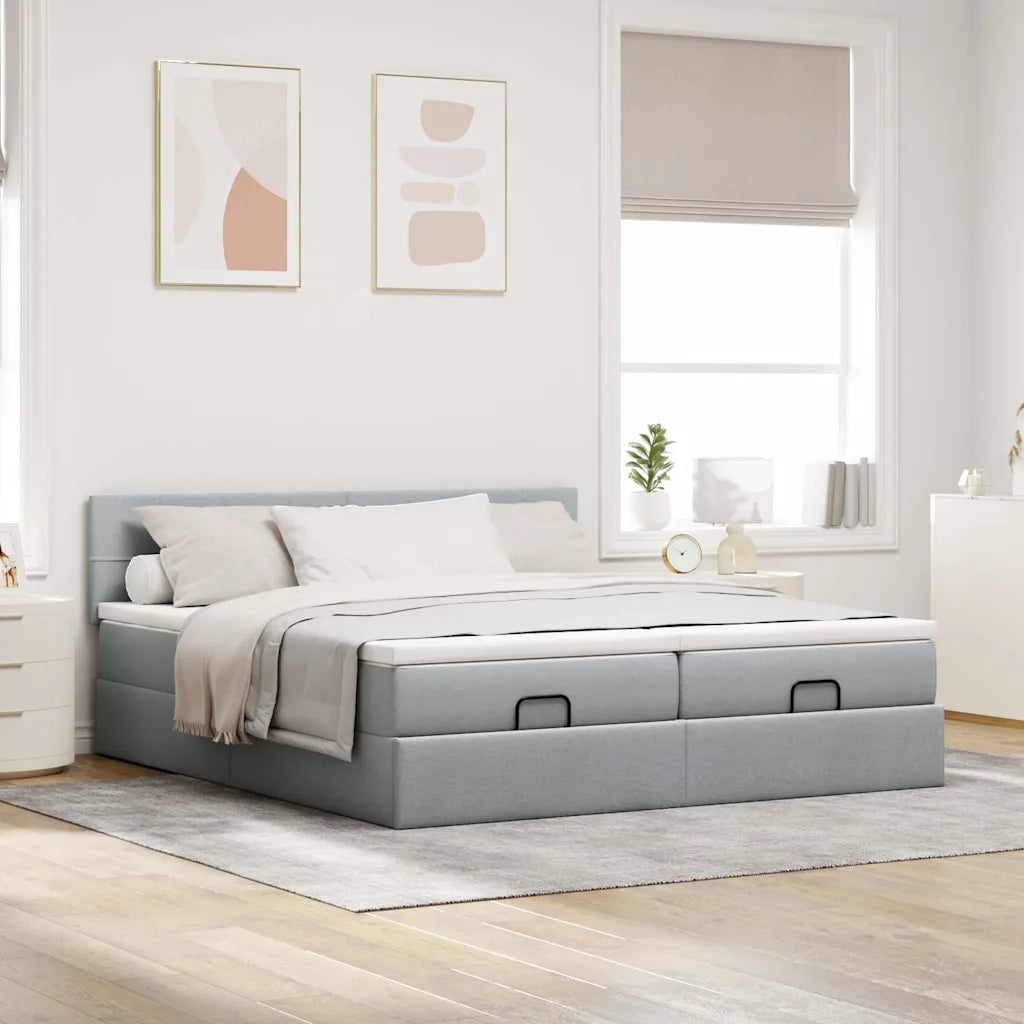 Struttura Letto Pouf con Materassi 180x200 cm in Tessuto 3312843