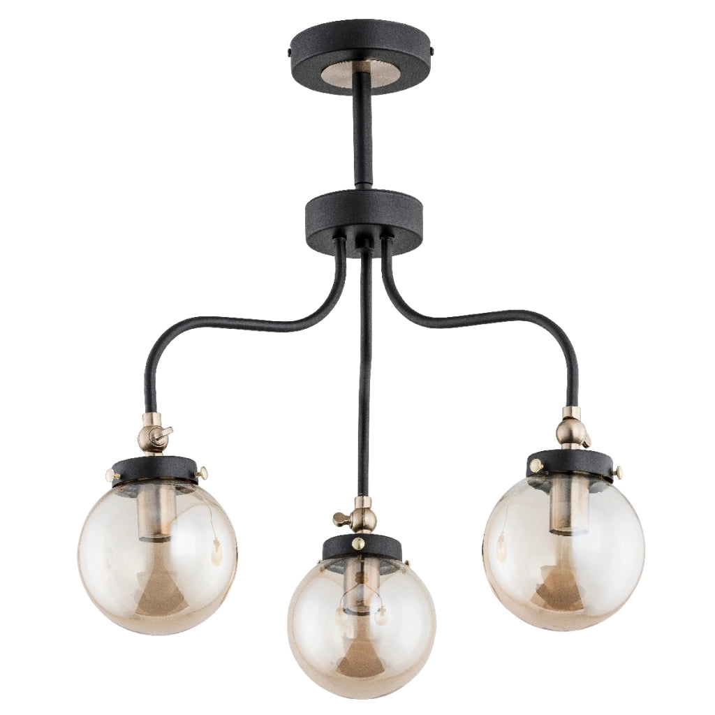 Plafoniera loft nera metallo Kardan 3xE14 dimmerabile Alfa