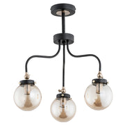 Plafoniera loft nera metallo Kardan 3xE14 dimmerabile Alfa