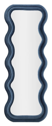 Specchio da muro cornice in velluto blu 60x6x160cm CEMILY