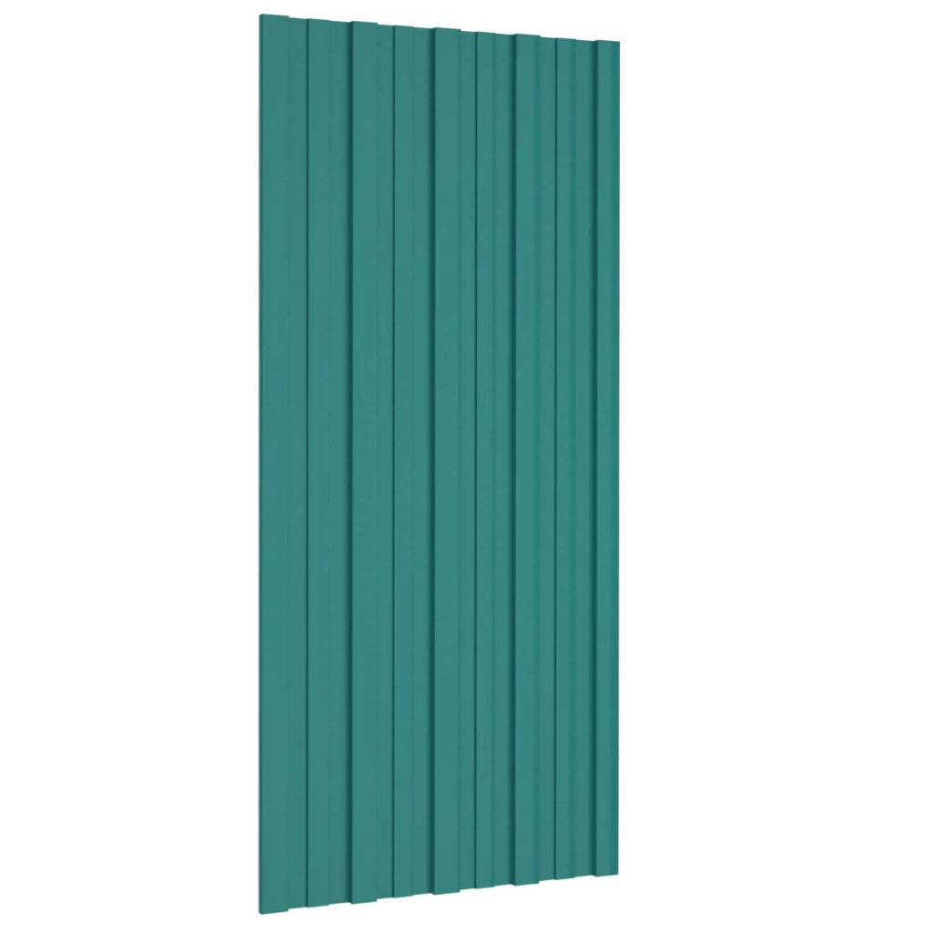Pannello per tetto 12 pcs Verde 100 x 45 cm Acciaio zincato