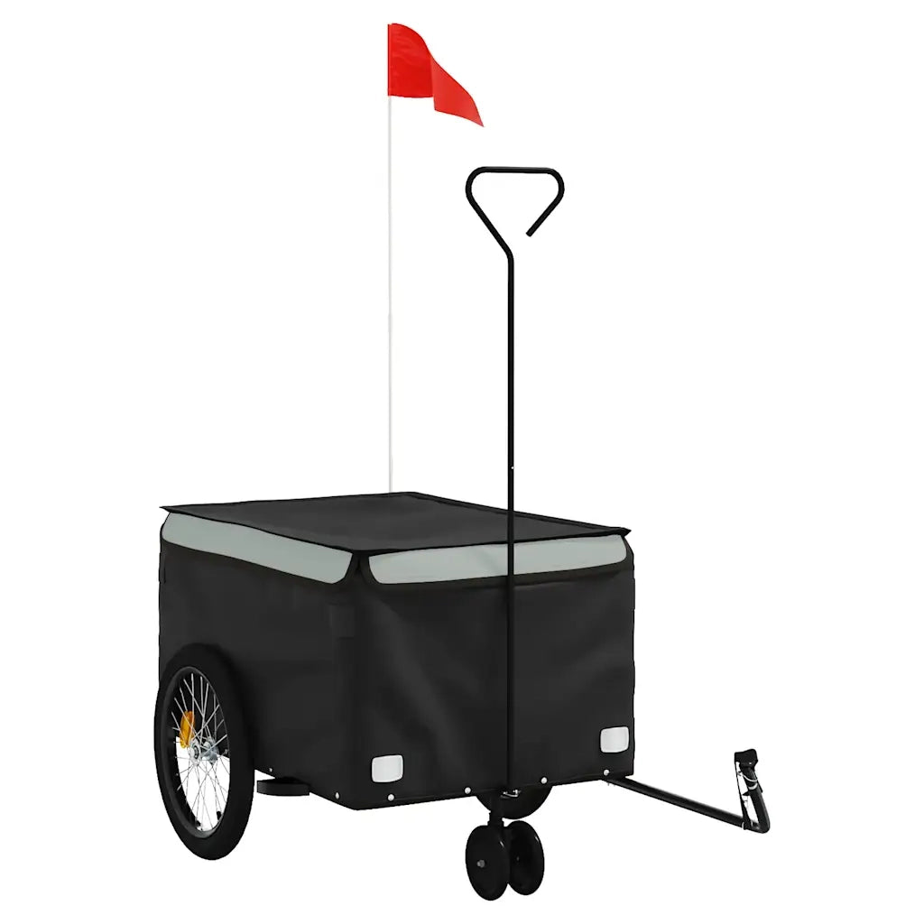 Rimorchio da Bici Nero e Grigio 30 kg in Ferro 94098