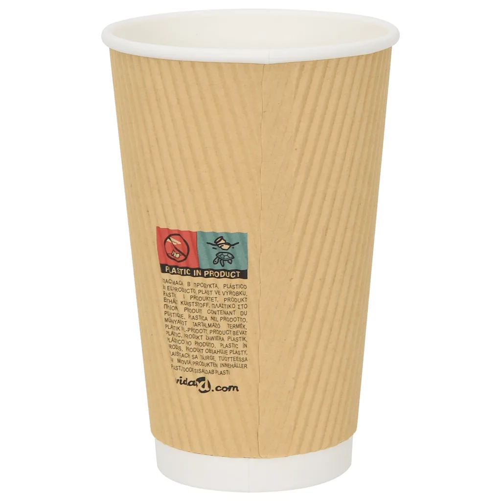 Bicchieri da Caffè in Carta 500 pz 16oz 400ml Marrone 4102801