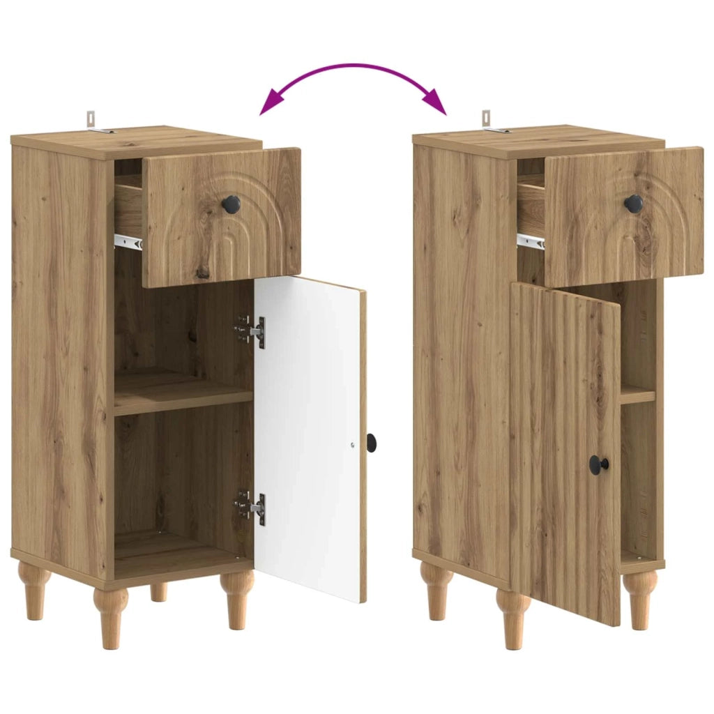 Set di Armadi da Bagno da 2 Pezzi ALKMAAR Rovere Artigianale 3417998