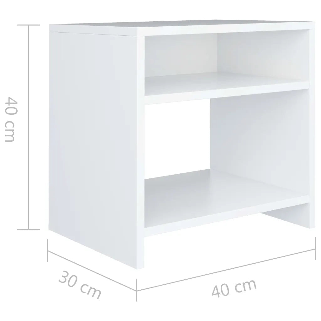 Comodino | Armadio da Notte | Mobiletto da notte Bianco 40x30x40 cm Legno Ingegnerizzato