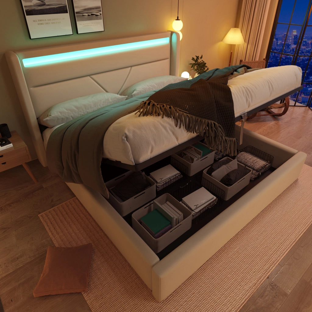 letto imbottito pu bianco 140 x 200 cm