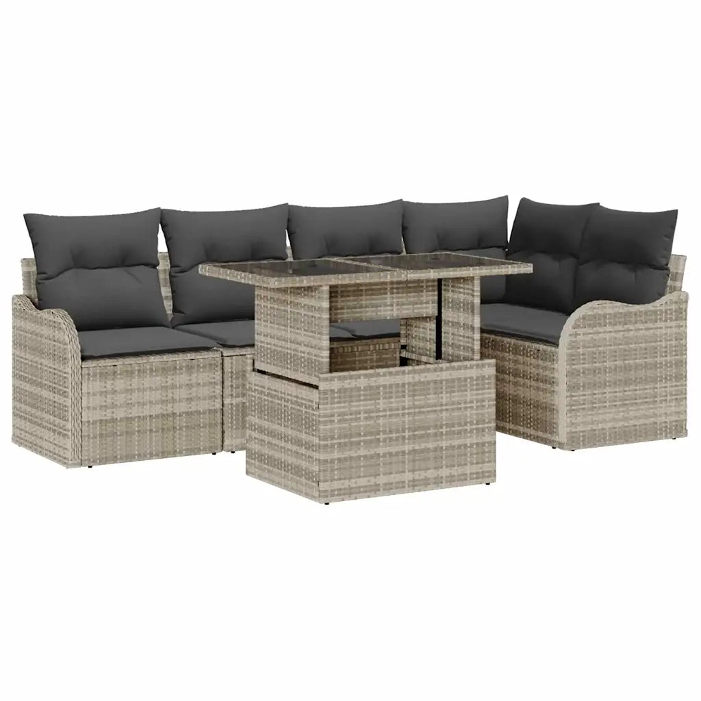 Set Divano da Giardino con cuscino 6 pcs Grigio chiaro 3357205