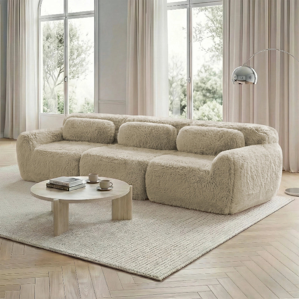 Sofa a 3 posti - Zephmum- Premium peluche modulare, antiscivolo