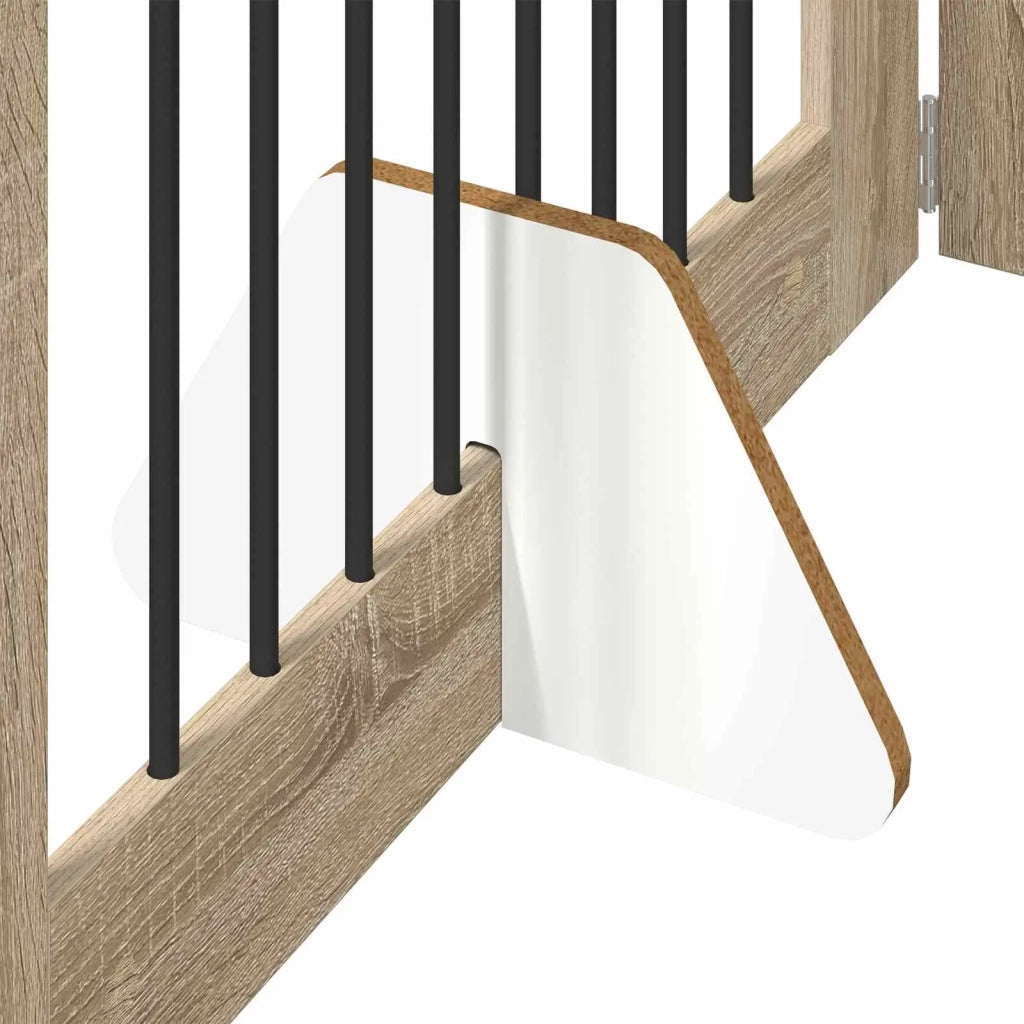 Cancello per cani pieghevole con supporti 4 pz Rovere Sonoma 892080
