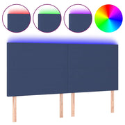 Testiera | Testata a LED blu 200x5x118/128cm in Tessuto