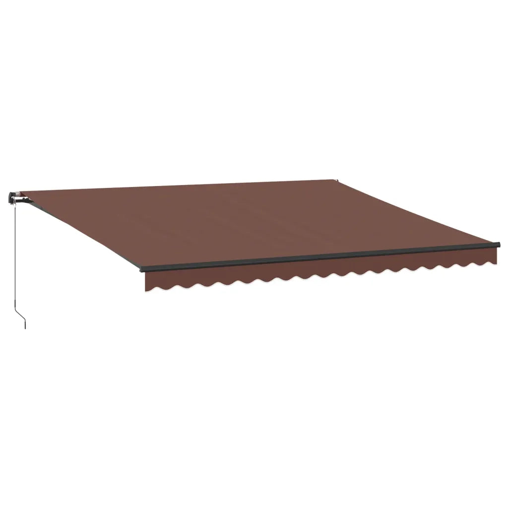 Tenda da Sole Retrattile Manuale con LED Marrone 450x350 cm 3215408