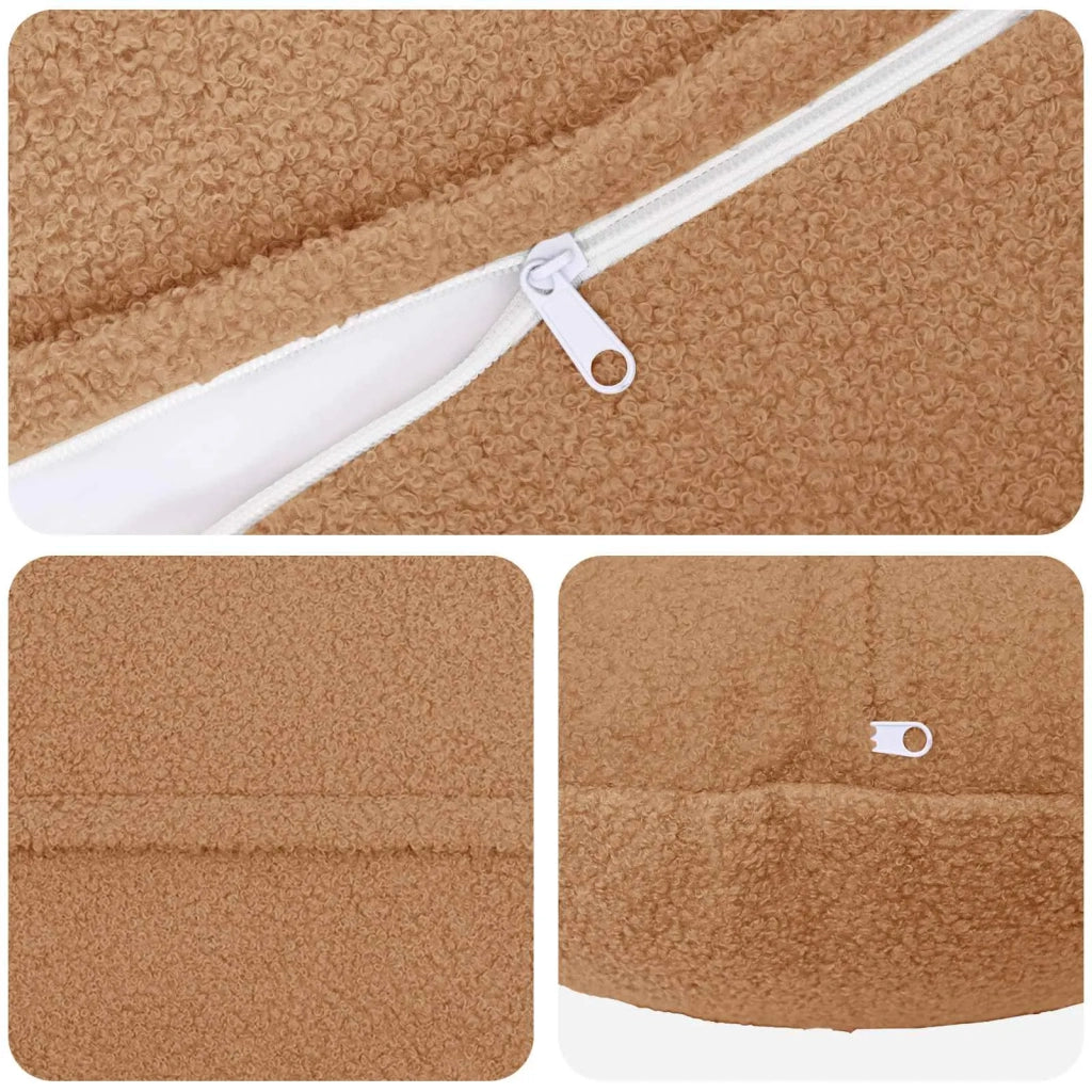 Federa 6 pcs HEERLEN Beige Ø 40 cm Bouclé 922304