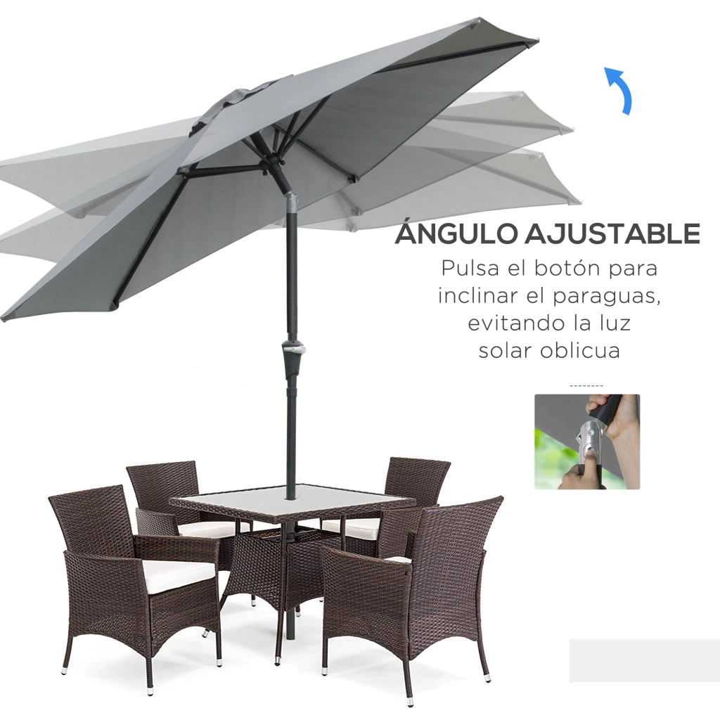 Ombrellone da Giardino ¨C Minimal ¨C Grigio ?230x216 cm