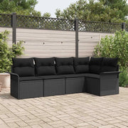 Set Divano da Giardino con archiviazione 5 pcs Nero polyrattan 3354032