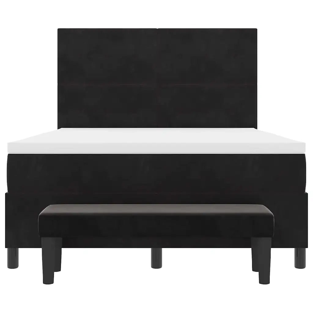 Letto a molle con testiera Nero 190 x 140 cm Velluto 3344512
