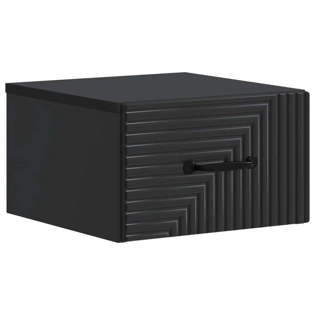 Set di 2 Comodini | Armadio da Notte | Mobiletto da notte a muro Nero 34,5 x 33 x 20 cm