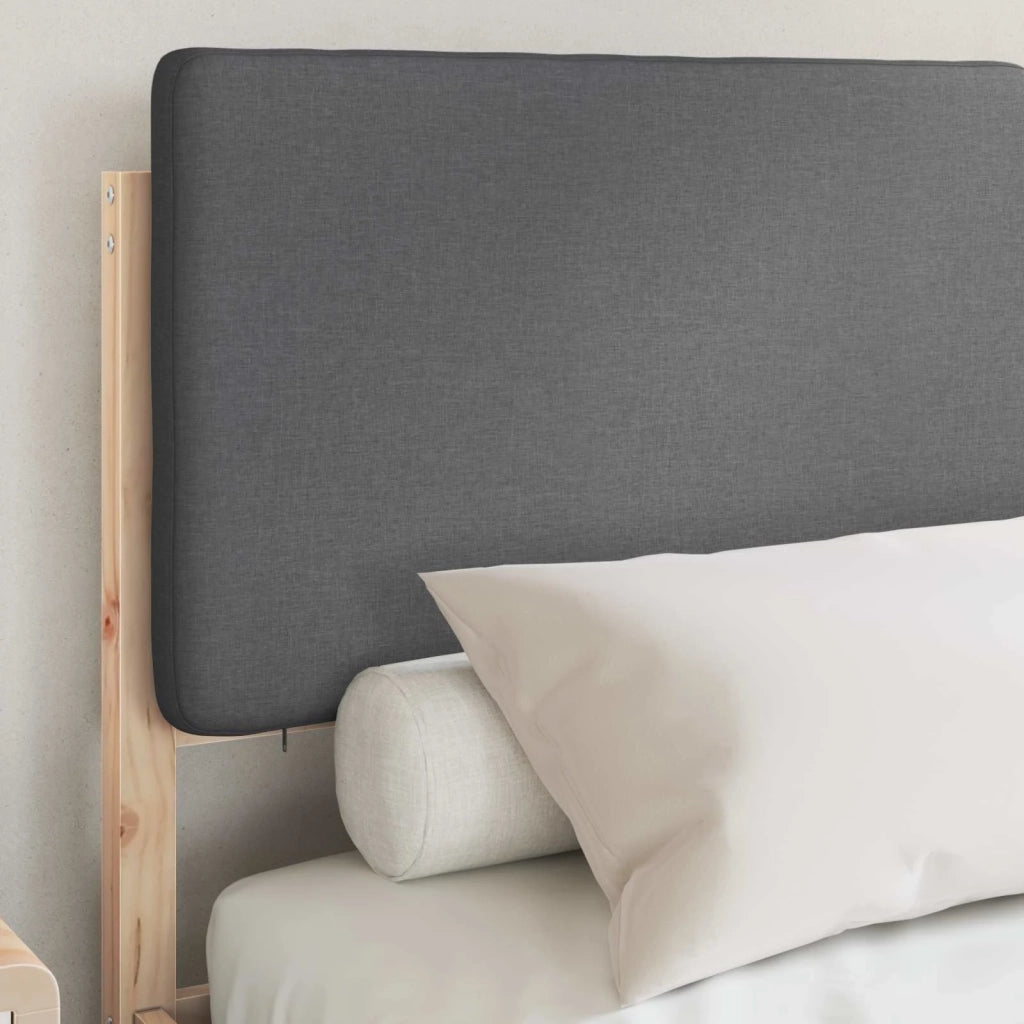 Letto con Testiera Rivestita-Struttura Letto con Testiera Grigio scuro 160 x 200 cm 496378