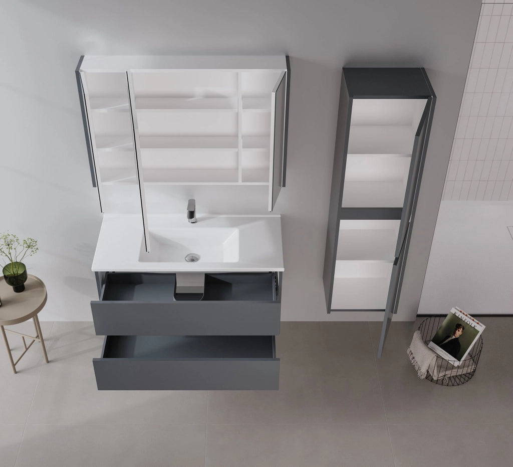 Mobile lavabo "Arno 100" - 100 x 45 x 52 cm - Antracite