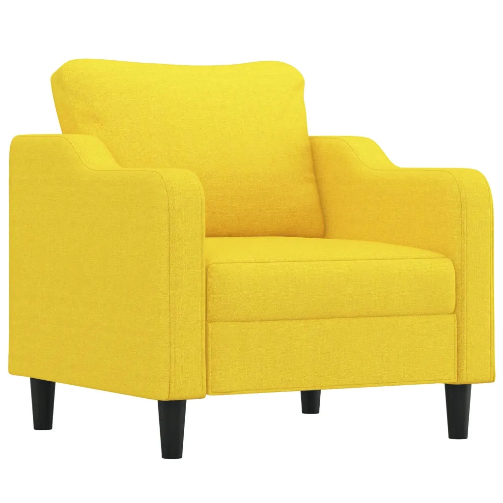 Set di Divani 4 pz con Cuscini Giallo Chiaro in Tessuto 3201783