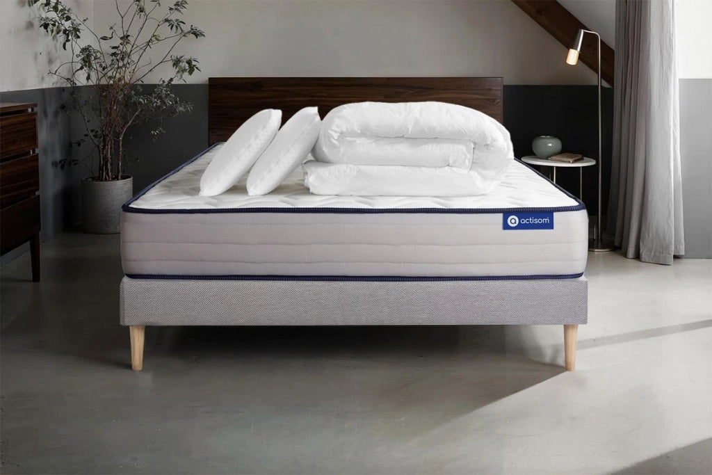 Pacchetto letto completo - Materasso 180x200cm + Box spring con doghe (kit) + 2 cuscini + Piumino - Actiflex Form