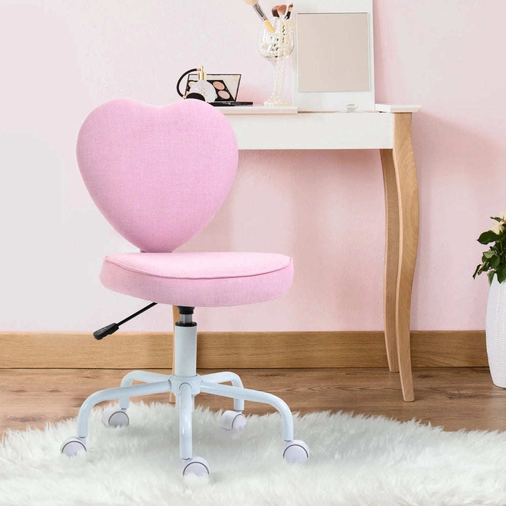 SEDIA Girevole a Cuore Altezza Regolabile 40x50x89 cm Rosa