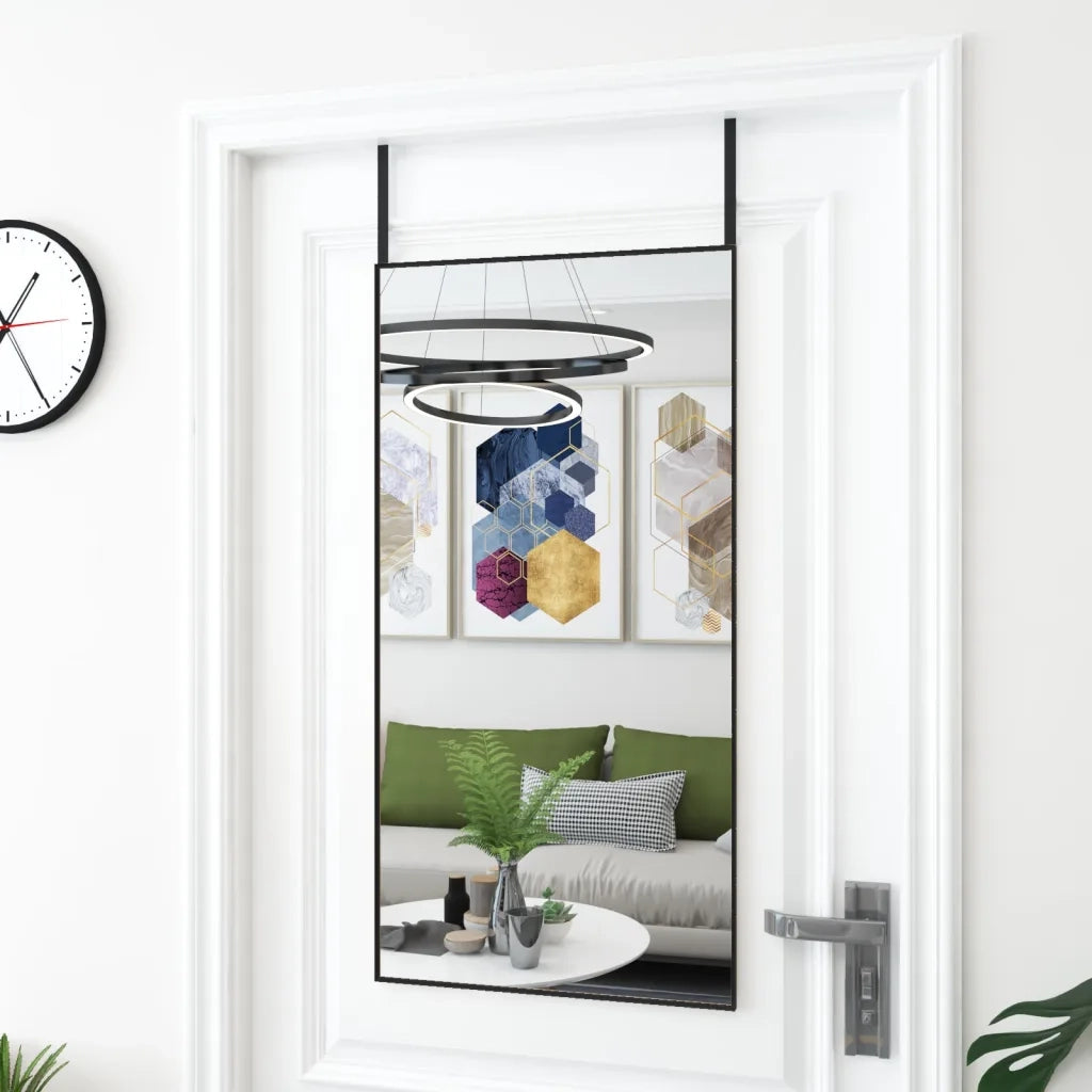 Specchio da Porta-Specchio da Appendere-Specchio Decorativo Nero 50x100 cm in Vetro e Alluminio