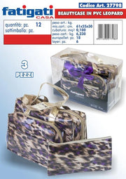 Cestino beauty case in pvc 3 pezzi zi zag