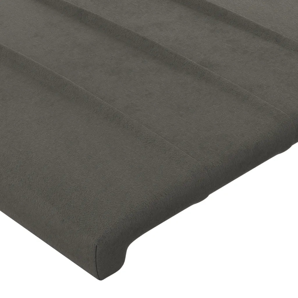 Testiera ad Orecchio-Testata con Orecchie Grigio Scuro 203x16x78/88 cm in Velluto 644674