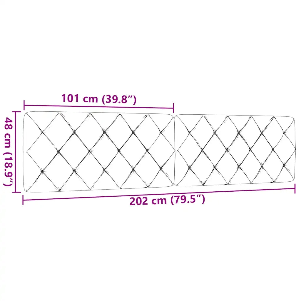 Cuscino Testiera Grigio Scuro 200 cm in Tessuto 4019241