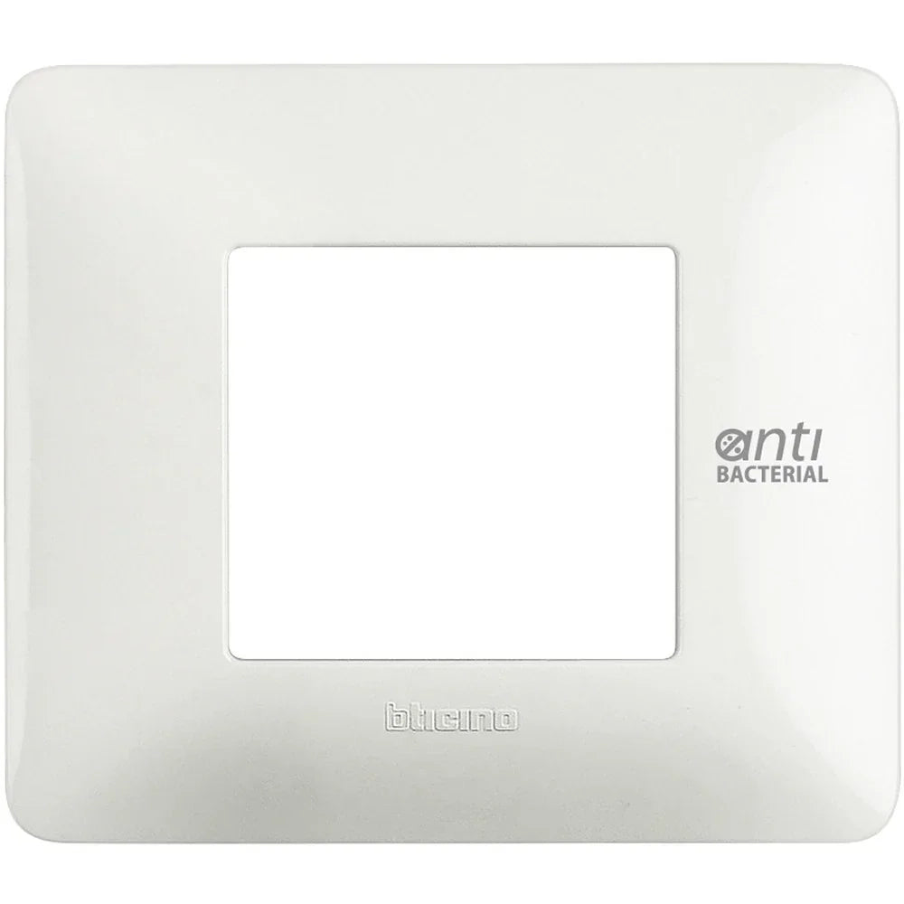 Placca in tecnopolimero 2 moduli antibatterico AM4802BAB