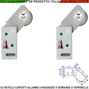 Allarme per Tapparelle 2 Rotello Proteggono la Serranda dal Sollevamento la Rotella Antiusura Spinta da Molla con la Gammes Muove lo Switch che Genera Impulsi Veloci 50 mS Necessita di Conta Impulsi